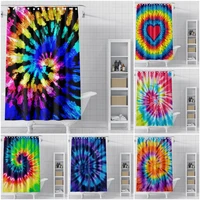 tie dye shower curtains colorful bathroom curtain douchegordijn polyester fabric waterproof bathroom curtain with hooks