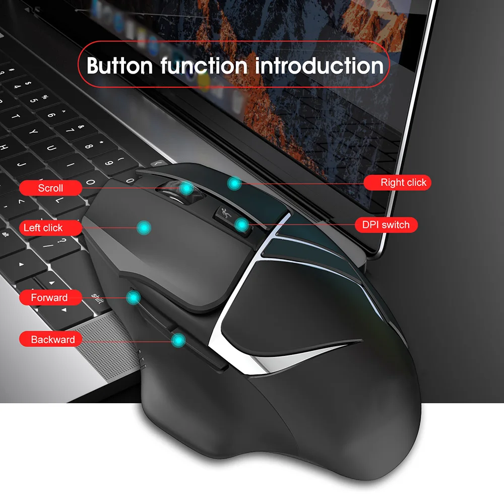 Мышь беспроводная эргономичная USB 2 4G 2400DPI бесшумная с кнопкой управления |