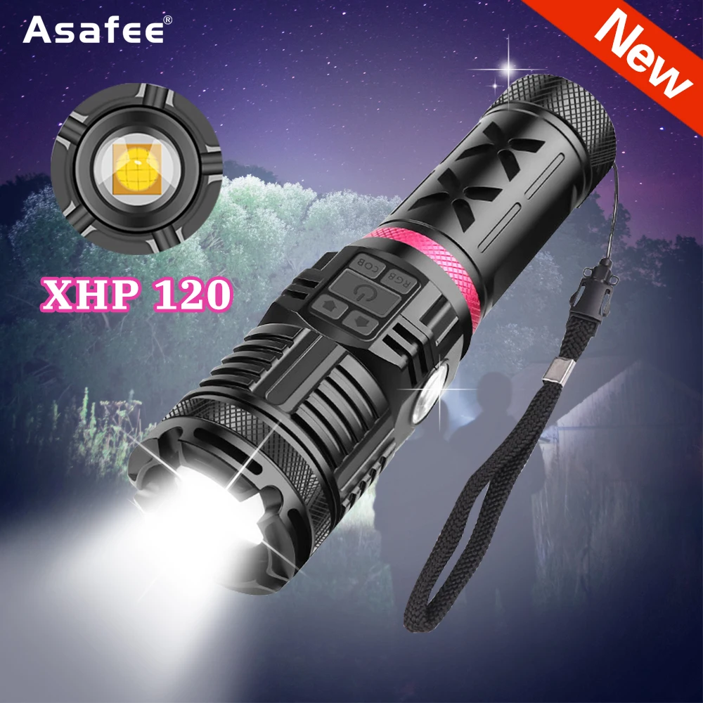 XHP120 COB Мощная Вспышка светильник Открытый светодиодный тактический вспышки Usb