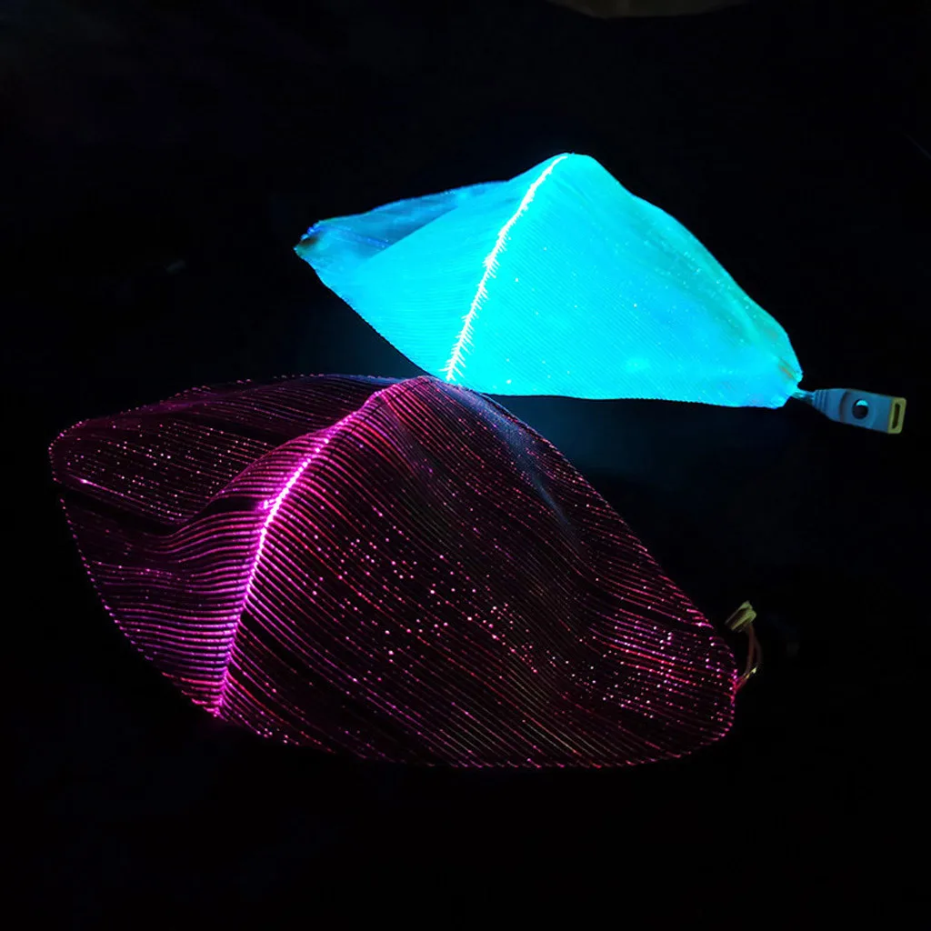 Многоразовая маска для лица модная рта светодиодная мигающая 7 цветов светящийся