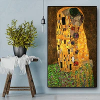 artist klimt kiss and hug canvas oil painting abstract print poster luxury woman prints wall art picture for living room cuadros
