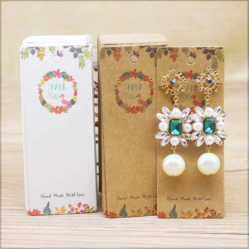 100 шт Сделай Сам спасибо больше упаковка для серег карта цветная печать птицы