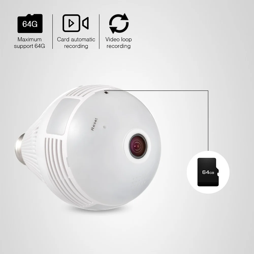 IP-камера видеонаблюдения с лампочками Wi-Fi 360 градусов | Безопасность и защита