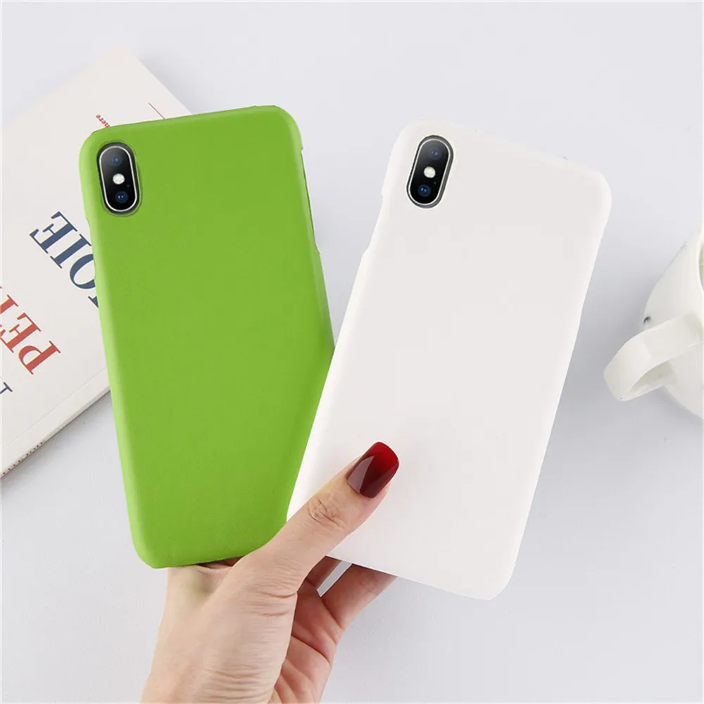 Lovebay матовый однотонный чехол для телефона для iPhone X XR Xs Max ультра тонкие простые Жесткие ПК-Чехлы для iPhone 6 6s 7 8 Plus задняя крышка
