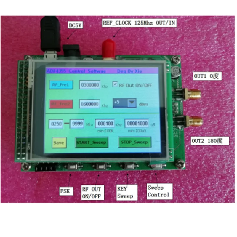 

Module Touch Color Screen Sweep RF Signal Source VCO Microwave Frequency Synthesizer PLL 250M-6.8G ADF4355