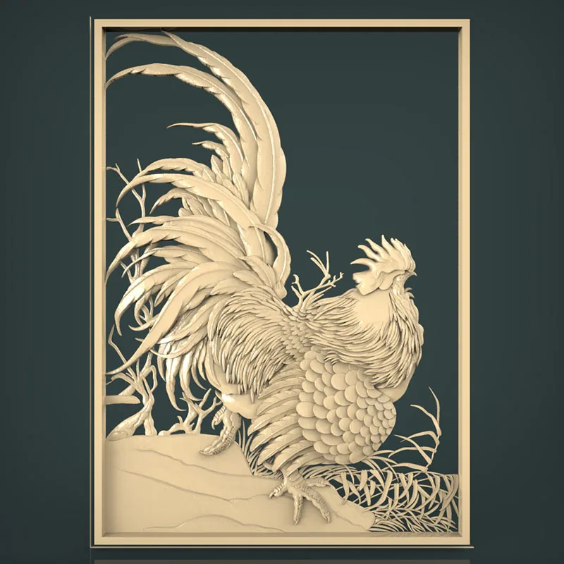chicken cock 3D model relief in STL file format for cnc router printers carving and engraving | Инструменты