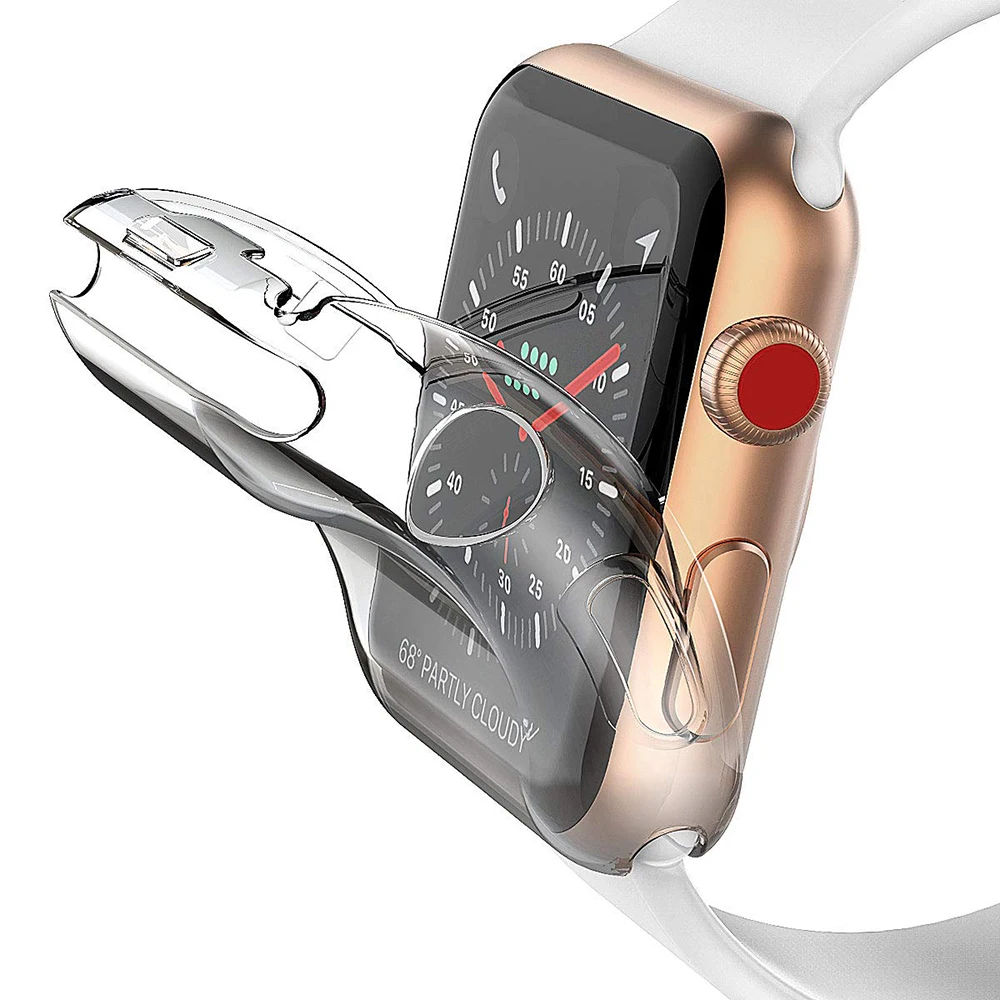 Универсальный прозрачный защитный чехол для Apple Watch 5 4 40 мм 44 360 из ТПУ Iwatch 3 2 1 38 42 |