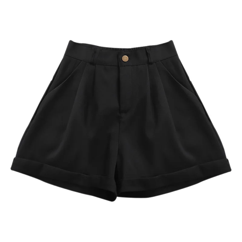 Женские однотонные повседневные шорты с широкими штанинами летние свободные