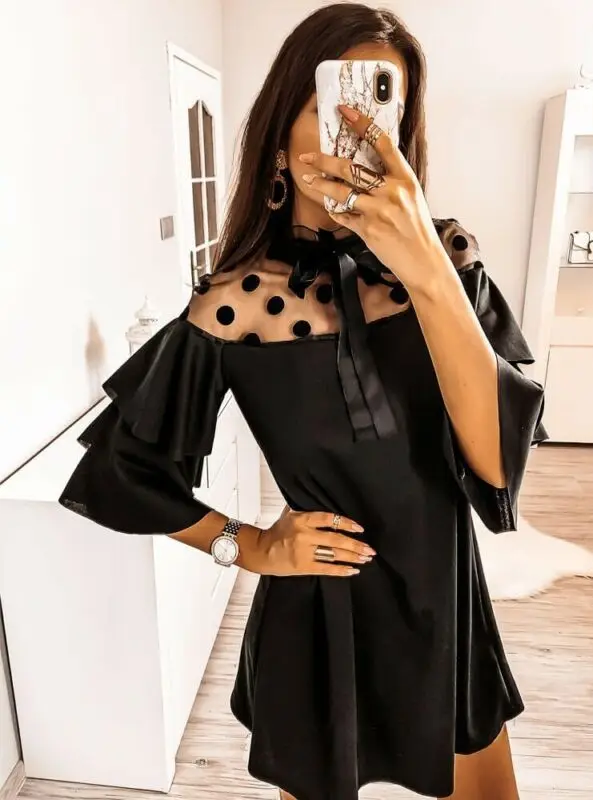 Женское сексуальное платье трапециевидной формы с рюшами женские вечерние