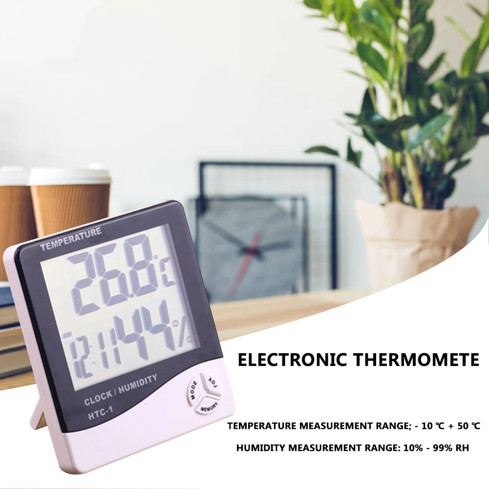 lcd digital thermometer hygrometer electronic temperature humidity monitor meter weather station clock indoor room thermometer free global shipping