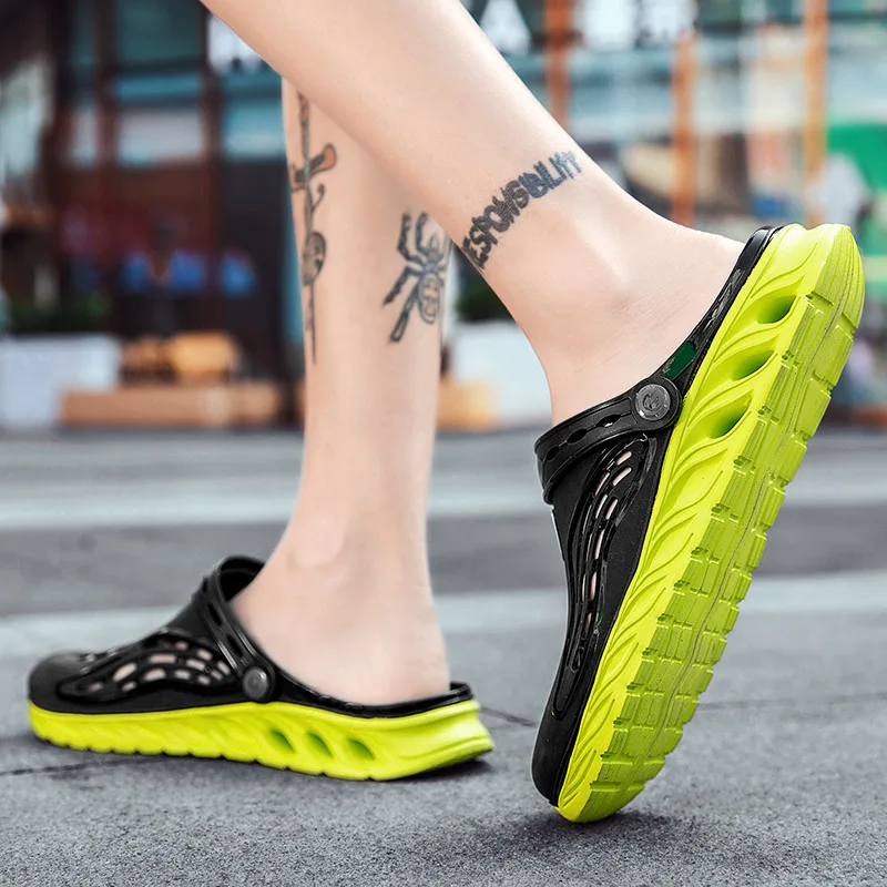 

Mens Summer Sandals For Men Outdoor Slippers Fashion Sandles Jelly Shoes Male Beach Sandal Hole Slip-On Breathable Sliper 2021