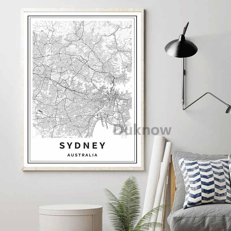 Сиднея Перт Брисбен Мельбурн Австралия уличная дорога плакат-дорожный подарок