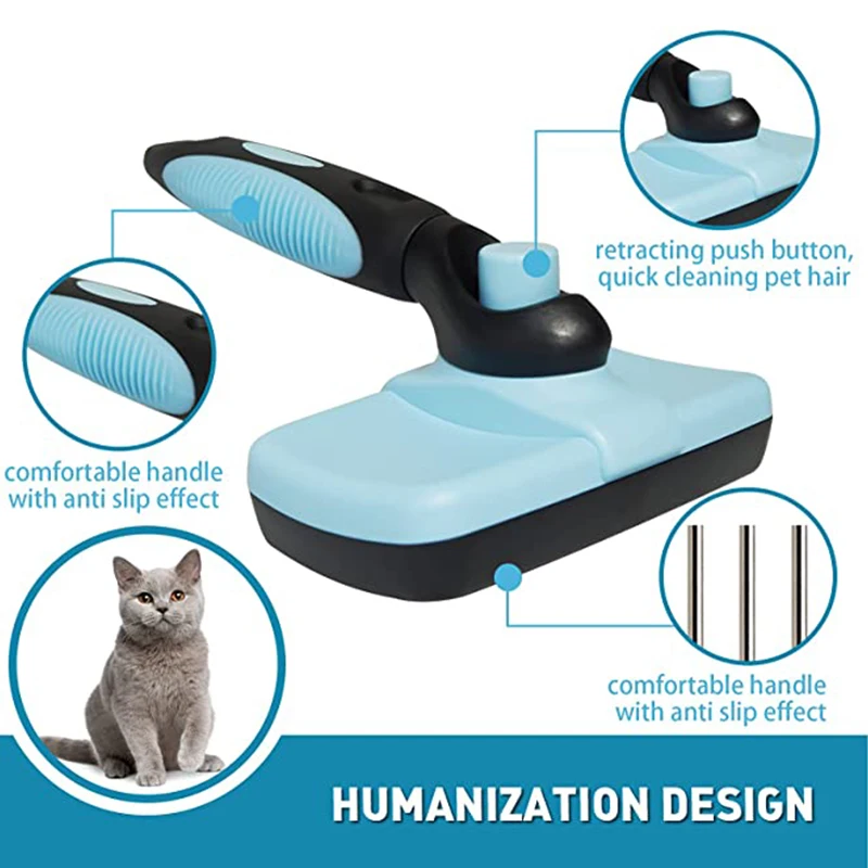 

Multi-purpose Self Clean Hair Dog Brush Professional Dematting Gently Cat Puppy Pets Comb Brush Fits Various Hair Grooming Tools