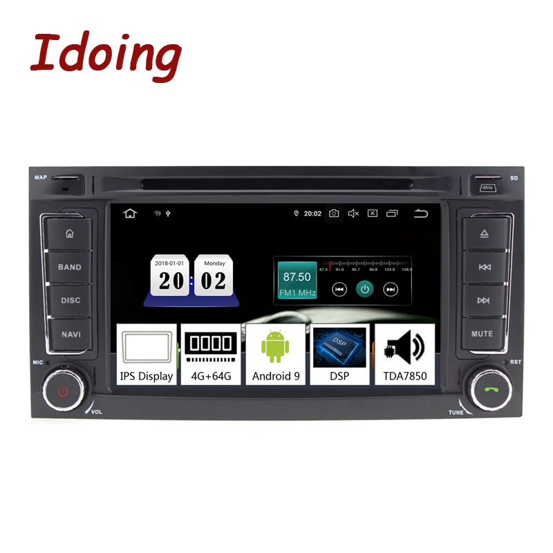 Idoing " 2Din автомобильный Android 9,0 радио плеер для Volkswagen Touar PX5 4 Гб+ 64 Гб Восьмиядерный ips DSP gps навигация Мультимедиа 2 din