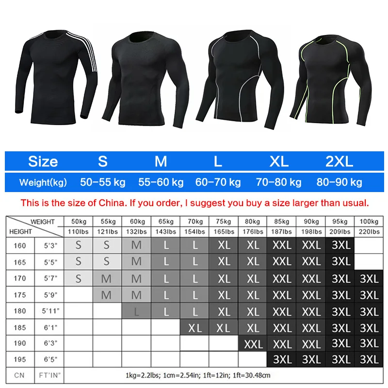 

Spring New Long Sleeve Compression Men T-Shirts Training Slim Shirt Male Gyms Running Fitness Sports T Shirt Muscle Shirts Men