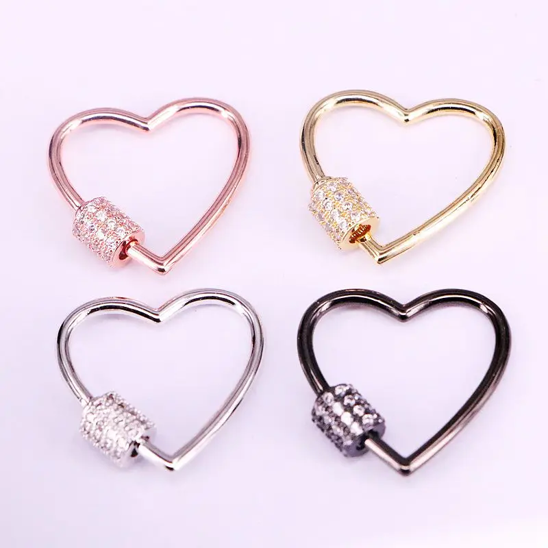 6 шт. замок с винтовой застежкой карабином застежка в форме сердца