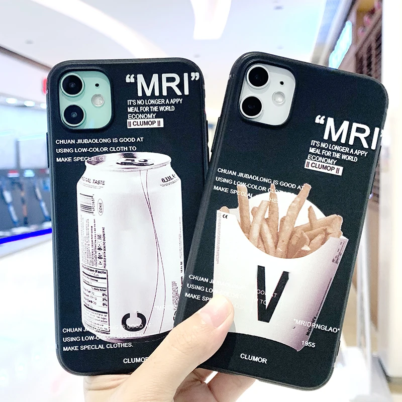 Чехол для телефона с изображением картофеля фри и бургеров iPhone 12 11 Pro XR X Xs Max 8 7 6 Plus