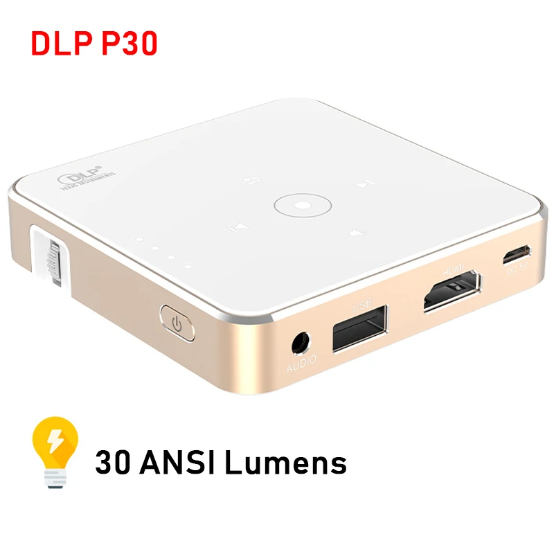 Портативный мини проектор P30 DLP Full HD 1080P мультимедийная система видеопроектор для