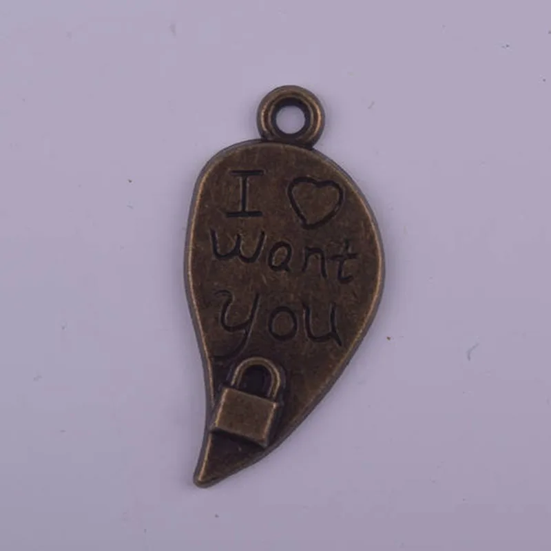 

50 шт./лот, винтажные Бронзовые Подвески в форме сердца в форме листа для браслета, ожерелья, серьги, аксессуары для ювелирных изделий DIY, опто...