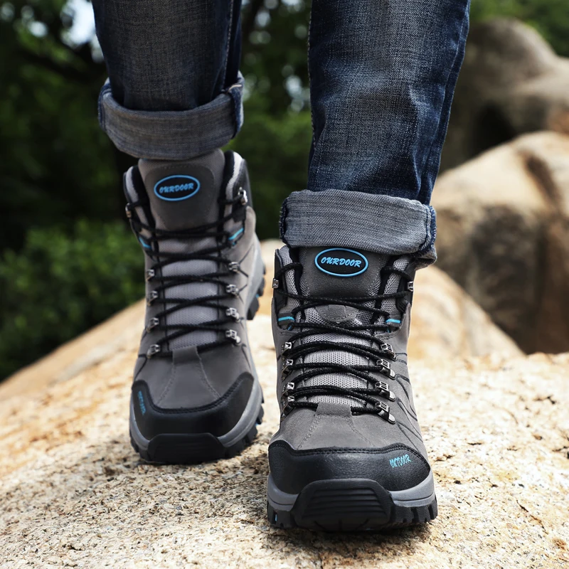 

OZERSK Men Snow Boots Waterproof 2021 Winter Brand Super Warm Men's Leather Rubber Snow Wool Boots Leisure Outdoor Boots Shoes