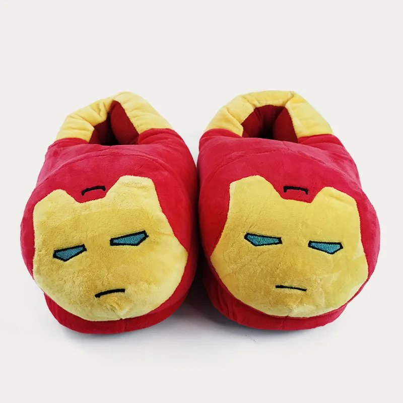 Iron man 28 см; серия аниме; Плюшевые тапочки; Bulbasaur Charmander; зимняя теплая Домашняя обувь для взрослых - Цвет: Iron man