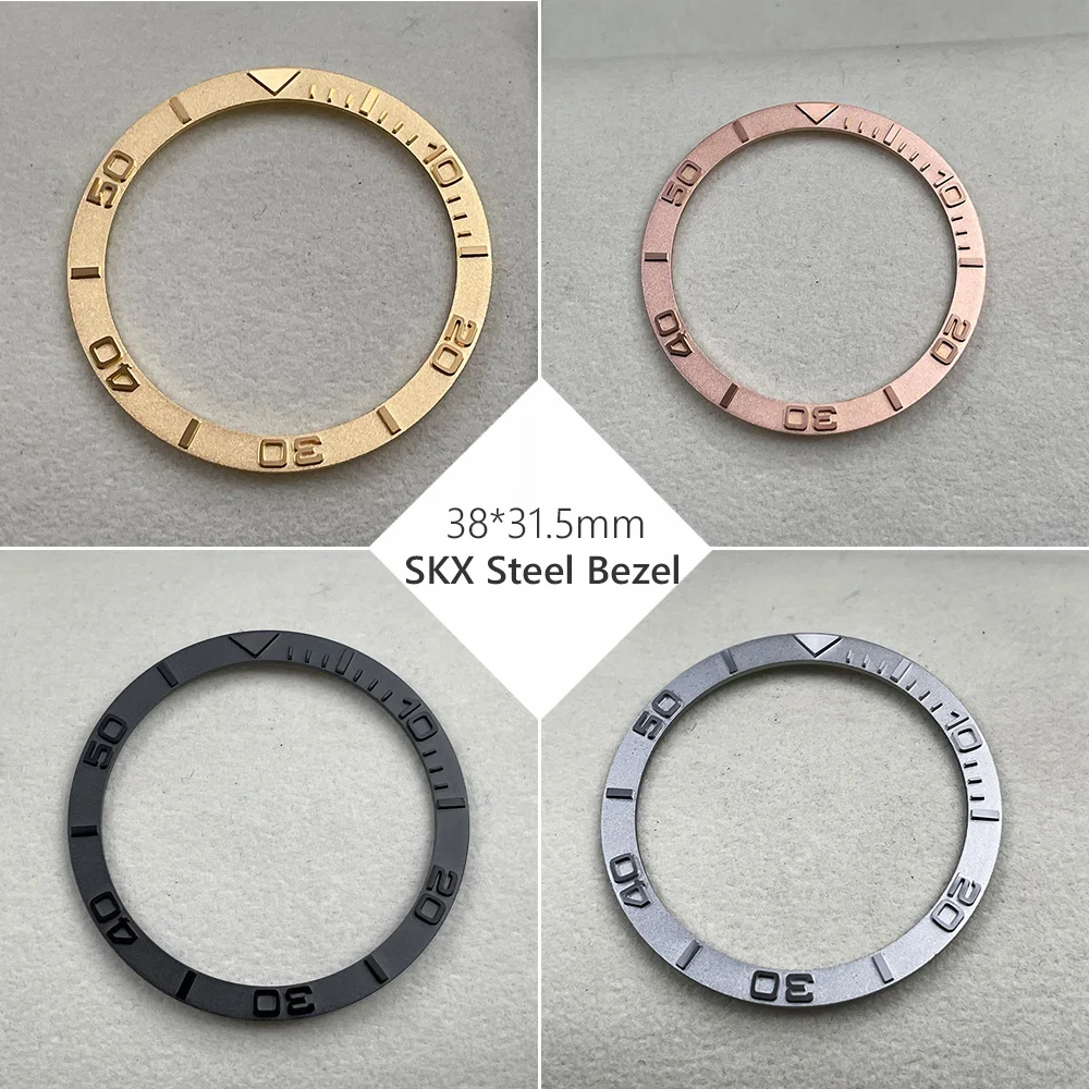 

Golden Stereo Engrave Bezel Replacement Accessories Top Ring 38*31.5mm Steel Bezel Insert For Mod Sub Oyster GMT Watch Case
