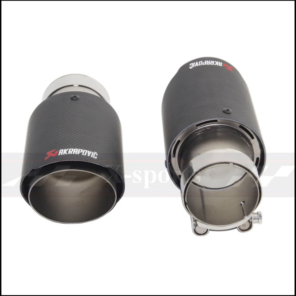 Akrapovic гладкое переплетение матовая углеродная выхлопная система автомобиля глушитель Гладкий наконечник хвостовые трубы универсальные пескоструйные отделка из нержавеющей стали