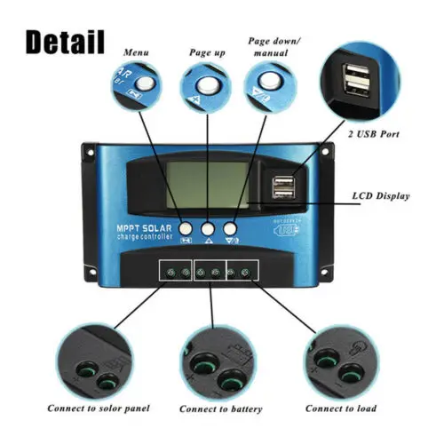 

New Fashion Solar Panel Regulator Charge Controller 12V/24V Auto Focus Tracking 40-100A MPPT