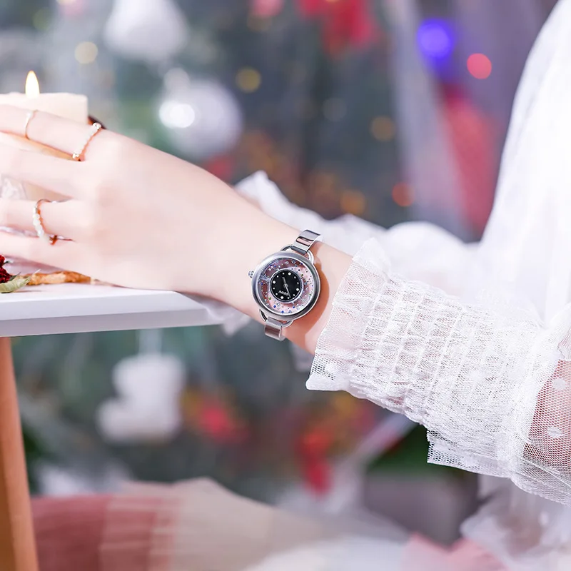 DIMINI женские брендовые кварцевые часы Роскошные наручные с сетчатым стальным