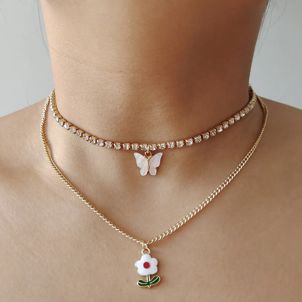 Женское ожерелье с подвеской-бабочкой в стиле хип-хоп | Украшения и аксессуары
