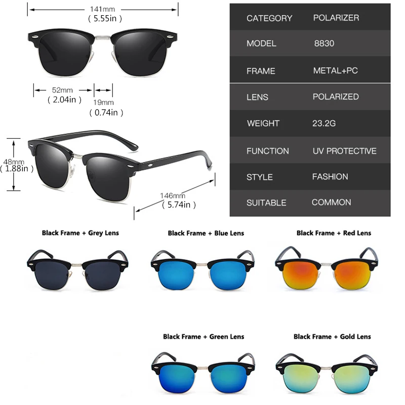 DIGUYAO роскошные мужские ретро поляризованные солнцезащитные очки с заклепками