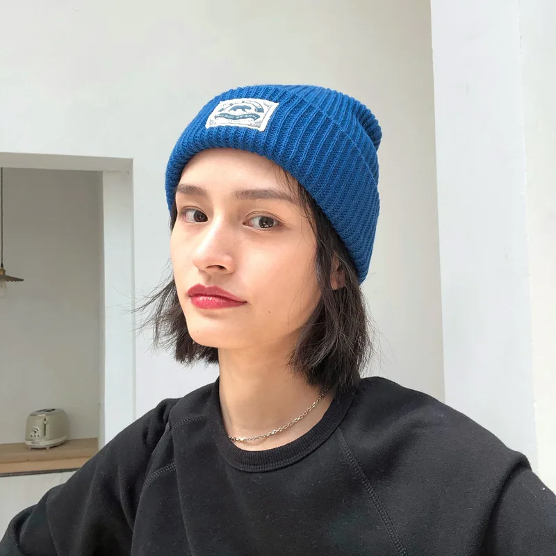 Ins Style Autumn Winter Wool JapaneseKorean Simple Fashion Men And Women Knitted Running Caps to Keep Warm