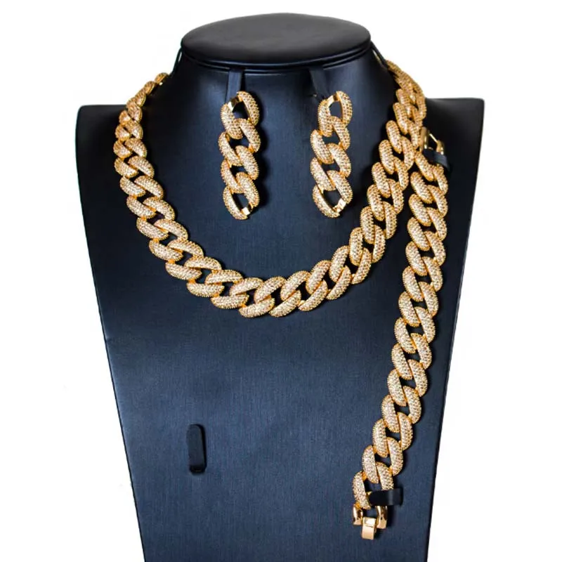 Dazz роскошный Дубай большой размер цепи золотой круглый кулон ожерелье серьги