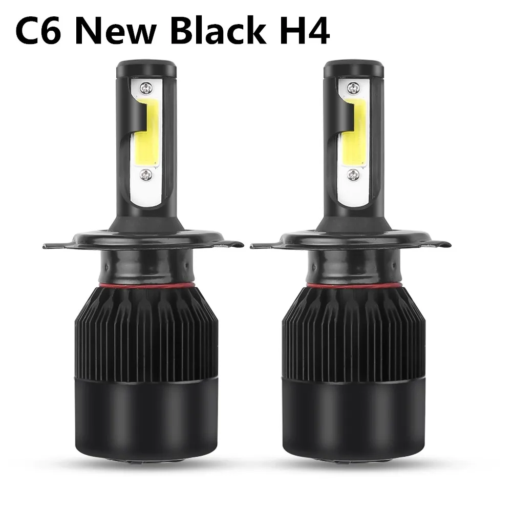 2PC C6 H7 H4 Car LED Headlight Bulbs H1 H11 H3 H27 880 9005 9006 9007 72W 10000LM 6500K 12V Auto Mini Head Lamp COB Fog Light