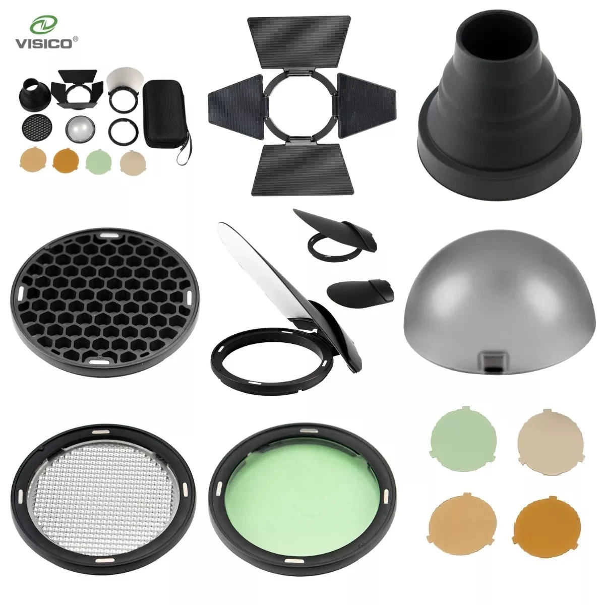 

Set Kits for Godox AK-R1 H200R AD200 V1 Magnetic Visico 2 Round Head Flash Photography Replacement Accessory