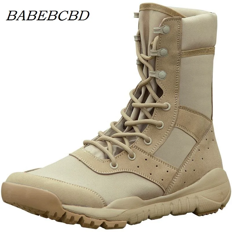 

Summer Ultra-Light Breathable Combat Hight-Top Desert Military Boots Men's Outdoor Special Forces Mesh Lightweight Military Fans