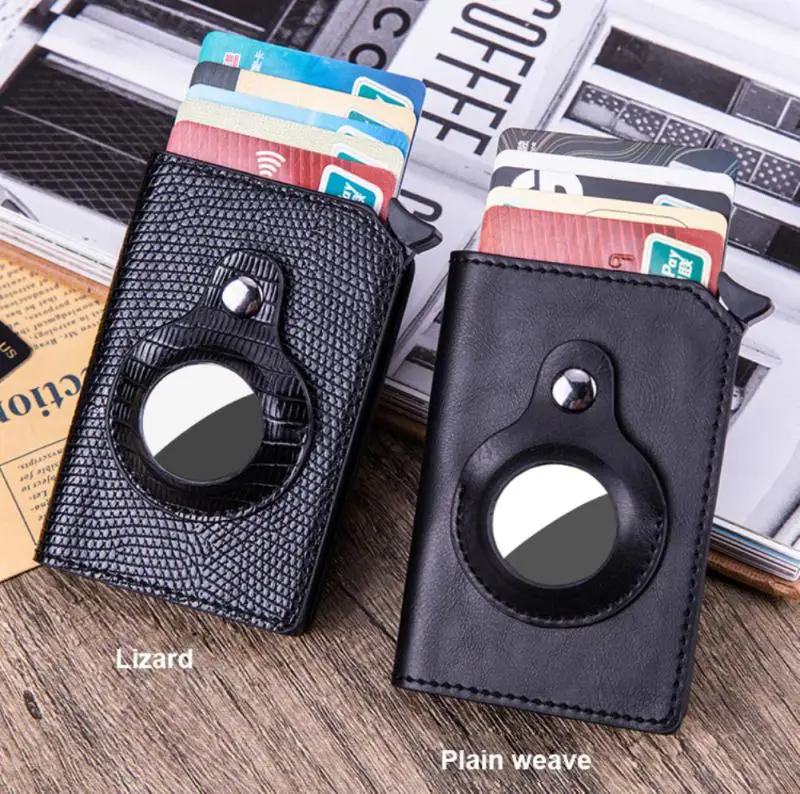 

High Quality Slim Minimalist Leather For AirTag Wallet Card Protective Case Shockproof Anti Scratch Fall Protection Shell Cover