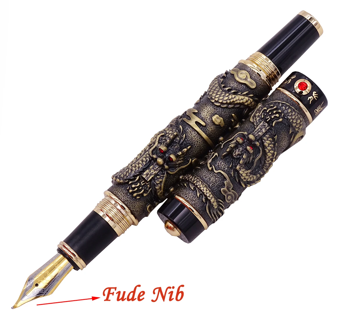 Jinhao винтажная двойная ручка каллиграфии дракона роскошная авторучка изогнутое