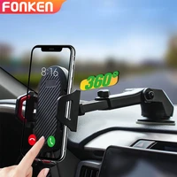 FONKEN Phone Car Holder Scalable Glass Suction Cup Desk Car Mobile Holder Stand Large Screen Smartphone GPS Auto Bracket