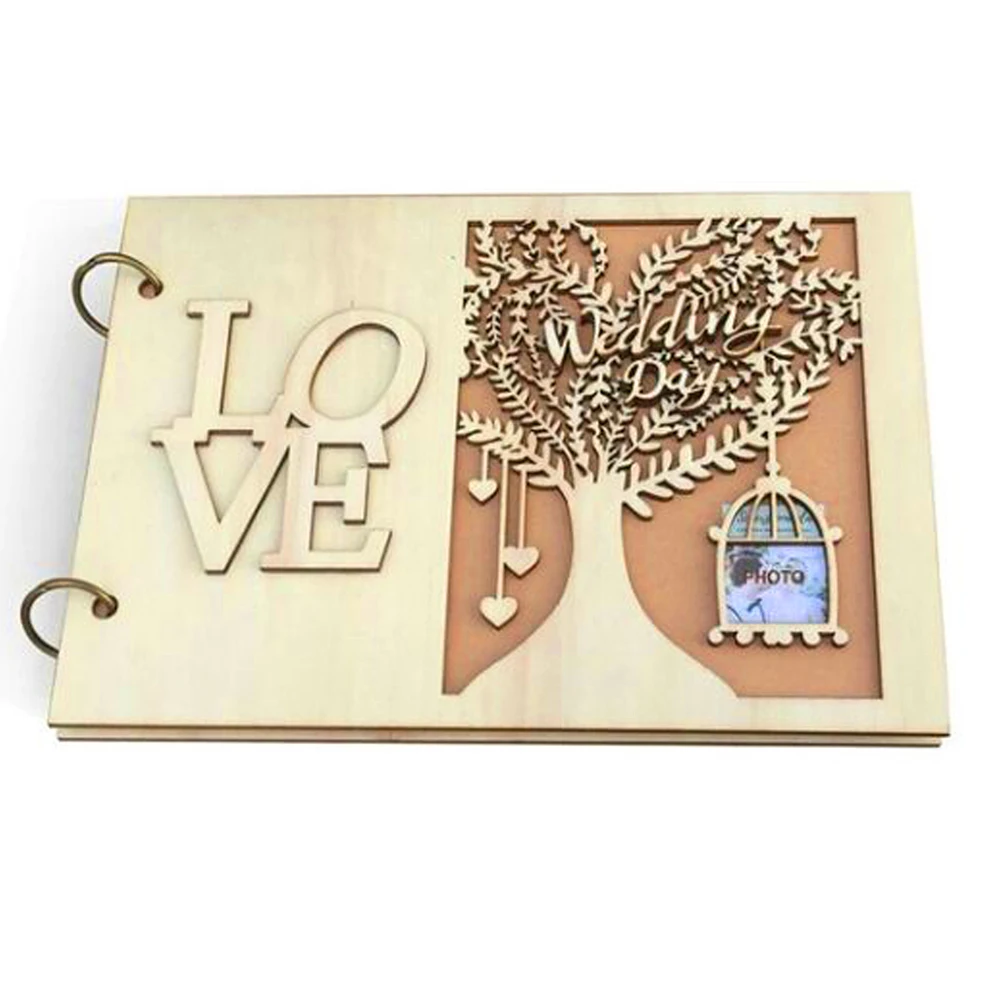 20 страниц деревянная Свадебная Гостевая книга Свадебные принадлежности