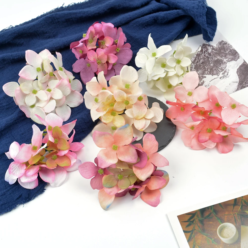 5 шт./Партия искусственный цветок Гортензия для свадебной вечеринки Праздничное