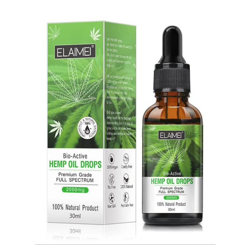 Органические эфирные масла 30 мл масло семян конопли 2000 мг травяные капли снятие
