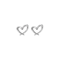 panjbj 925 sterling silver new trendy peach heart earrings for women fashion luxury earrings wedding party gift