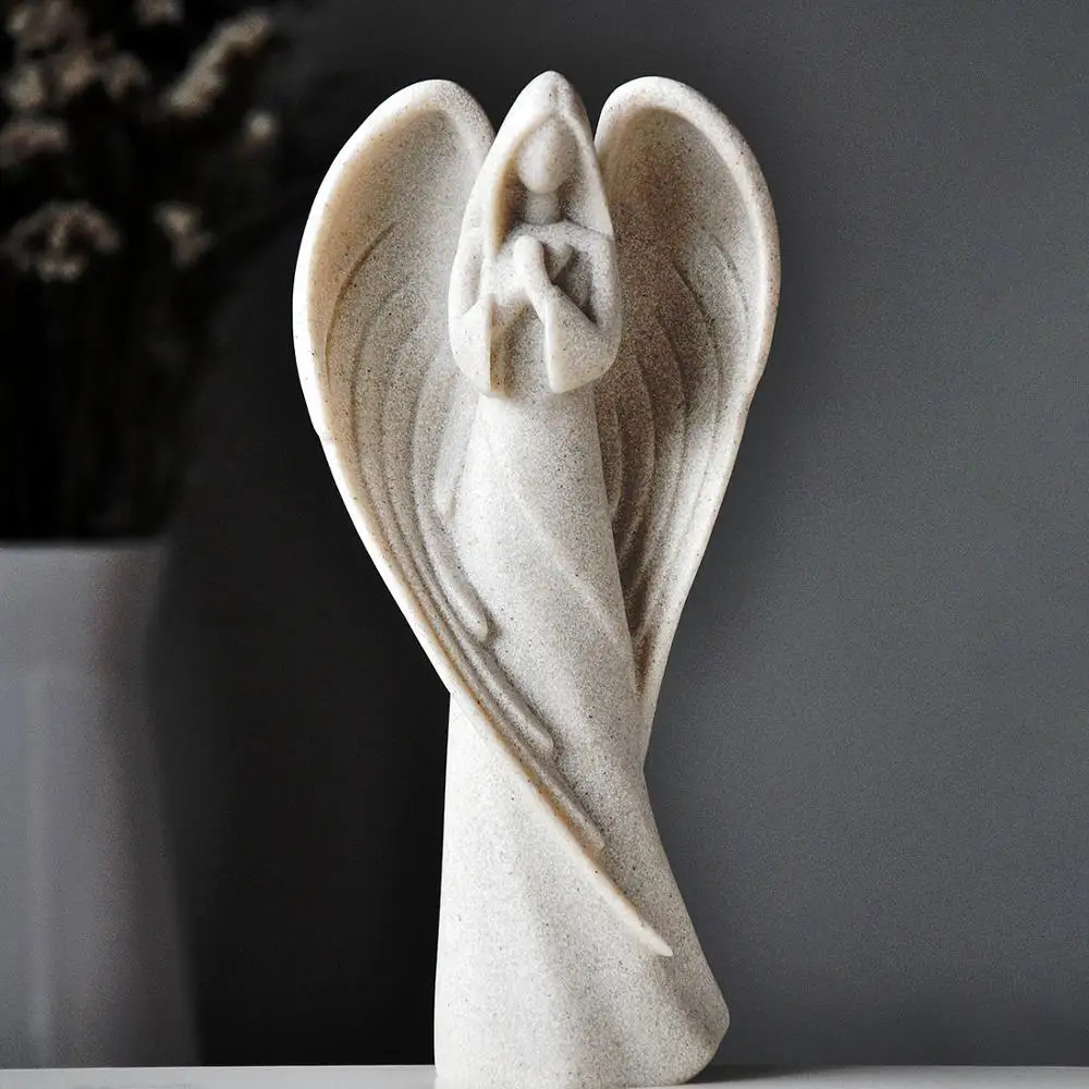 

[MGT] European Guardian angel sculpture decoration living room study creative statue crafts retro home accessories prayer angel