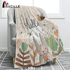 Miracille милый кролик фланелевое одеяло с рисунком для детского сада Мультяшные животные пледы на кровать диван Постельное белье