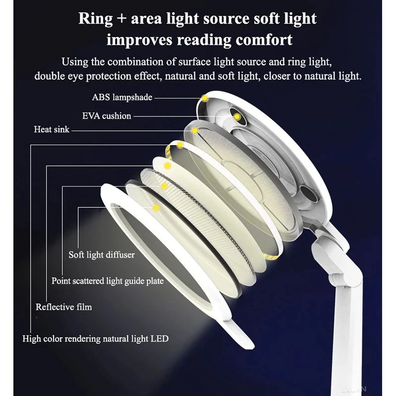 

Desk lamp charging plug-in dual-use dormitory typhoon writing eye protection lamp learning children's desk lamp