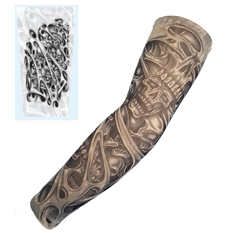 

3D Tattoo Outdoor Cycling Sleeves Printed UV Protection MTB Bicycle Compression Sleeves Arm Protection