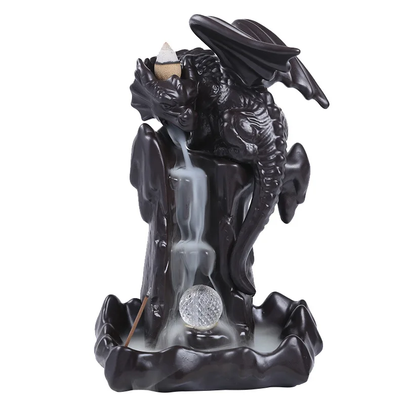 

Ceramic Smoke Backflow Incense Burner LED Light Backflow Furnace Decoration Crafts Gift Home Decor