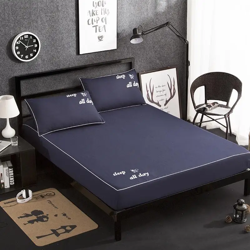 

49cotton Fitted Sheet Mattress Cover Solid Color Sanding elastic sheet Bed Sheets With Elastic Band Double Queen Size Bedsheet