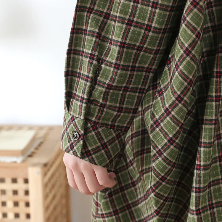 Новинка 2020 весенние платья размера плюс винтажное клетчатое Хлопковое платье